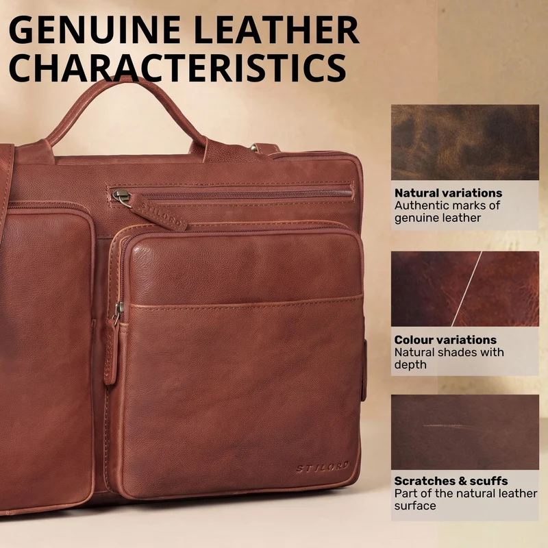 "Torsten" Laptoptasche Herren Leder Sleeve 15,6-17 Zoll