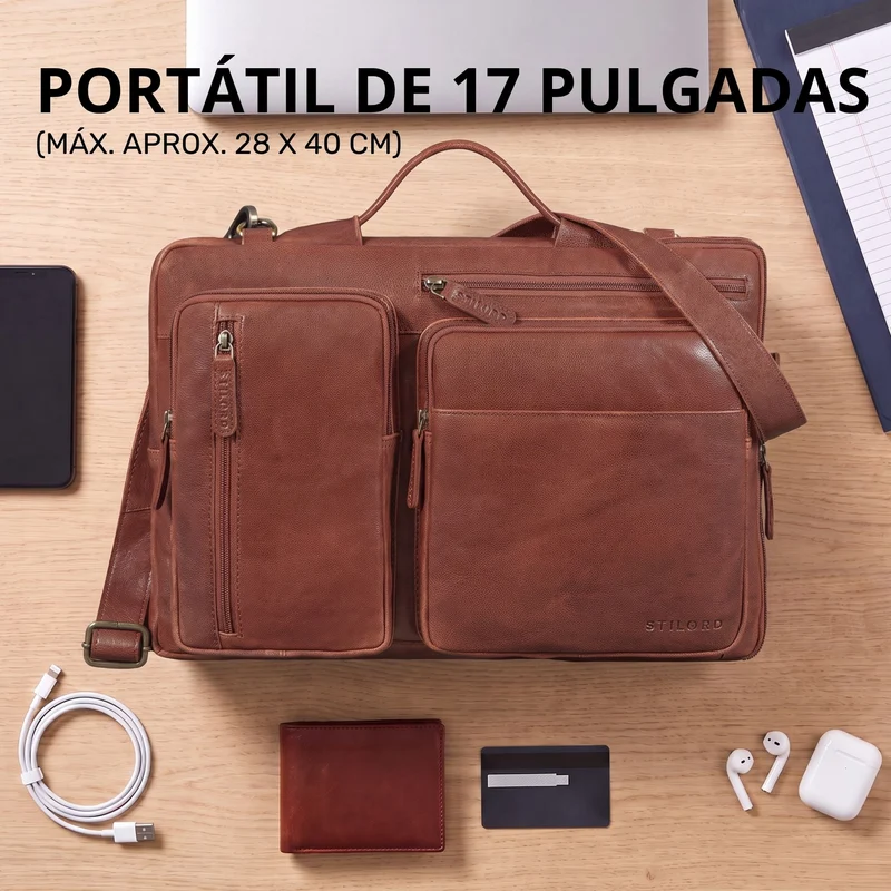 "Torsten" Laptoptasche Herren Leder Sleeve 15,6-17 Zoll