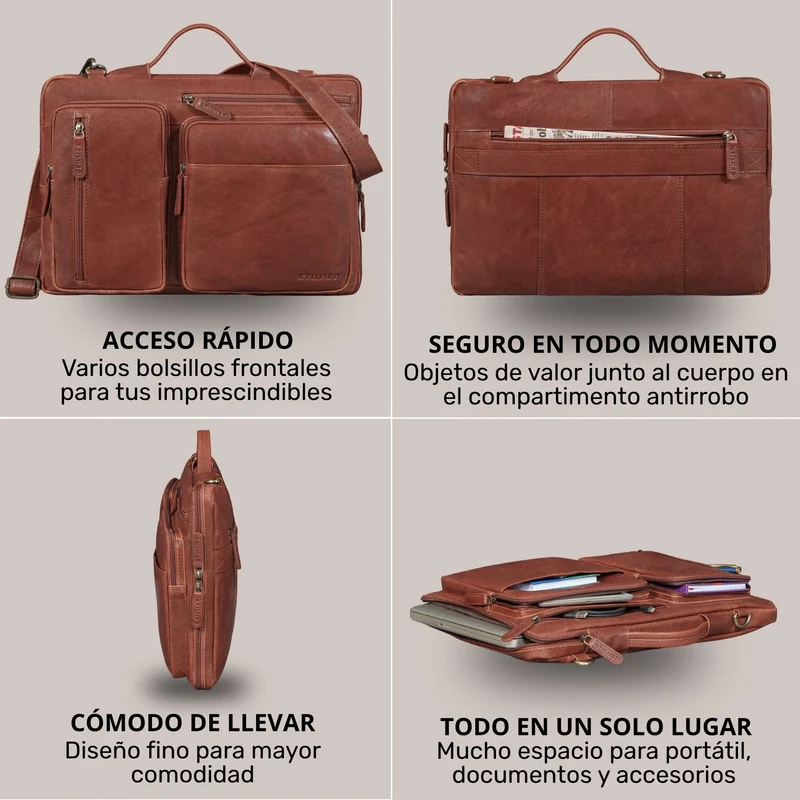 "Torsten" Laptoptasche Herren Leder Sleeve 15,6-17 Zoll