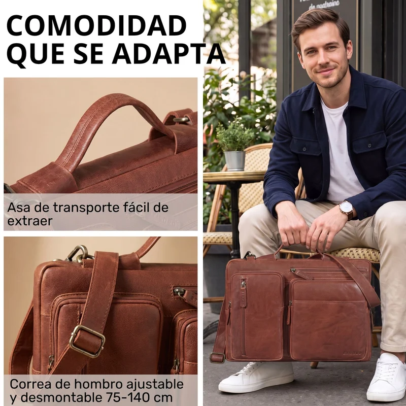 "Torsten" Laptoptasche Herren Leder Sleeve 15,6-17 Zoll