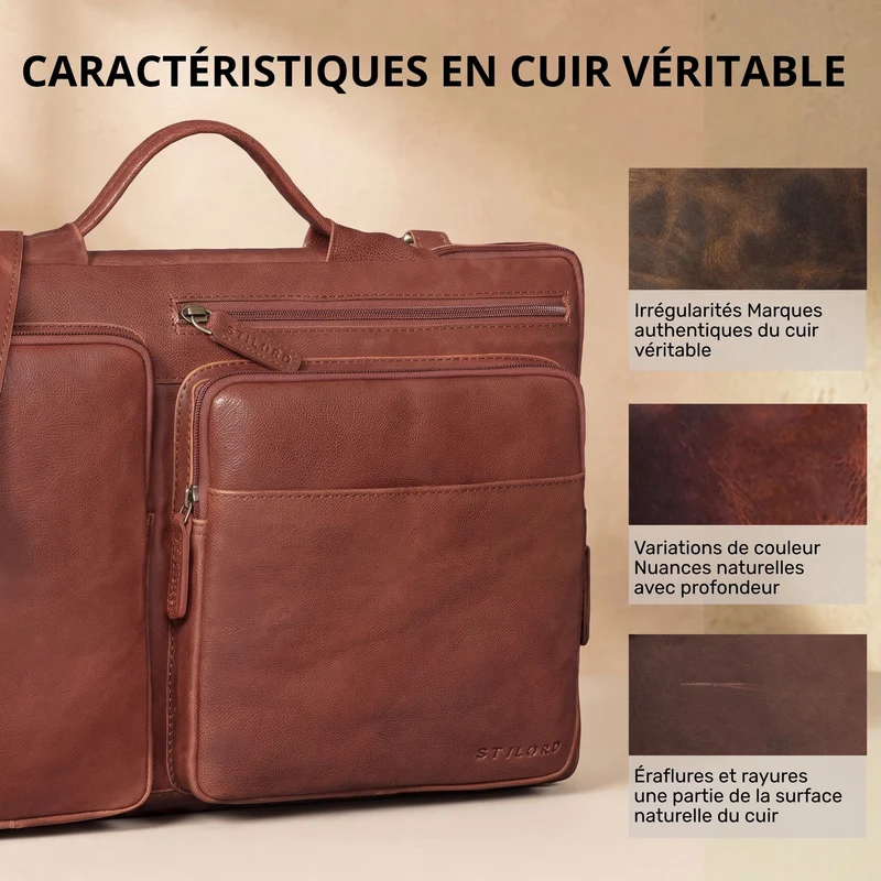 "Torsten" Laptoptasche Herren Leder Sleeve 15,6-17 Zoll