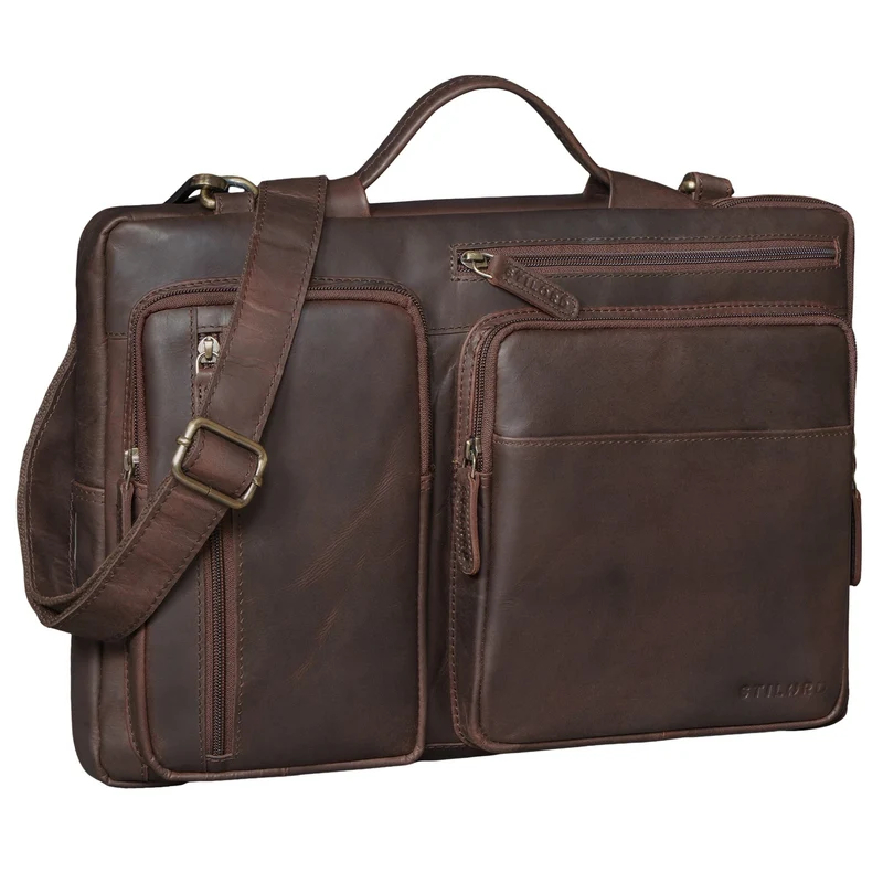 "Torsten" Laptoptasche Herren Leder Sleeve 15,6-17 Zoll