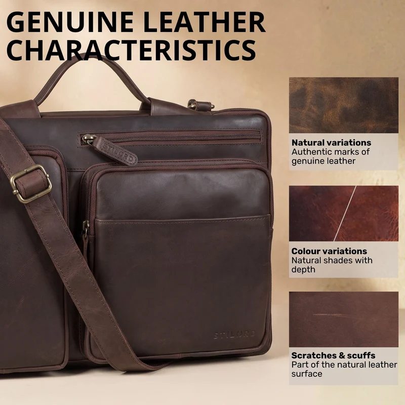 "Torsten" Laptoptasche Herren Leder Sleeve 15,6-17 Zoll
