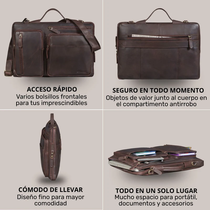 "Torsten" Laptoptasche Herren Leder Sleeve 15,6-17 Zoll