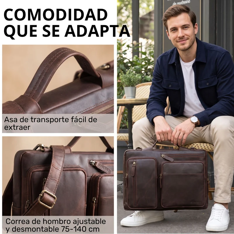 "Torsten" Laptoptasche Herren Leder Sleeve 15,6-17 Zoll