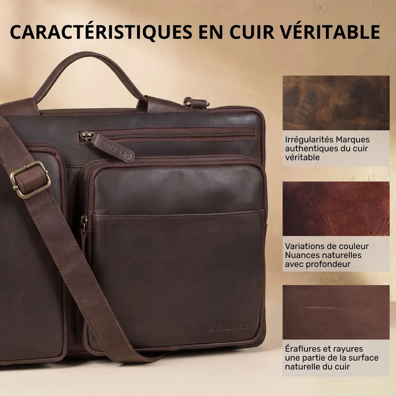 "Torsten" Laptoptasche Herren Leder Sleeve 15,6-17 Zoll