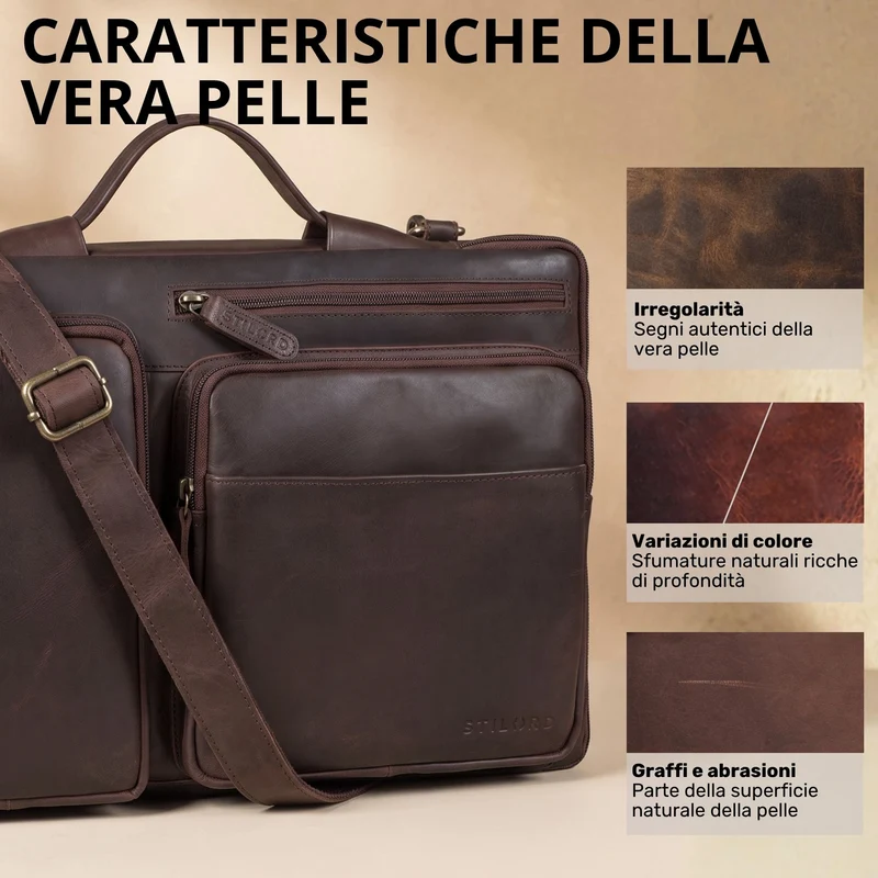 "Torsten" Laptoptasche Herren Leder Sleeve 15,6-17 Zoll