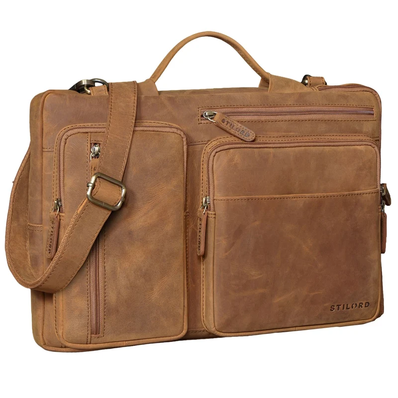 "Torsten" Laptoptasche Herren Leder Sleeve 15,6-17 Zoll