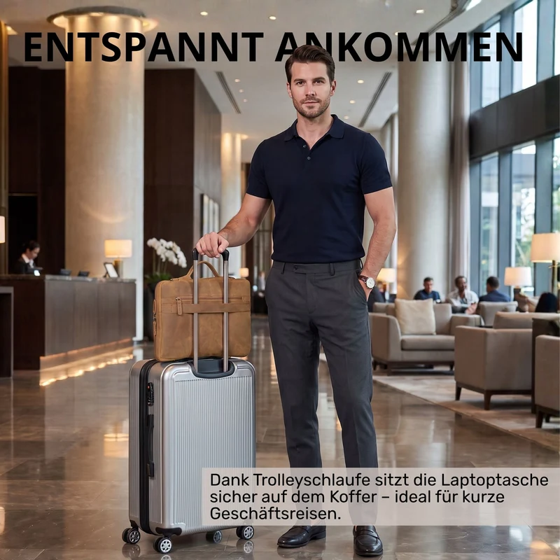 "Torsten" Laptoptasche Herren Leder Sleeve 15,6-17 Zoll