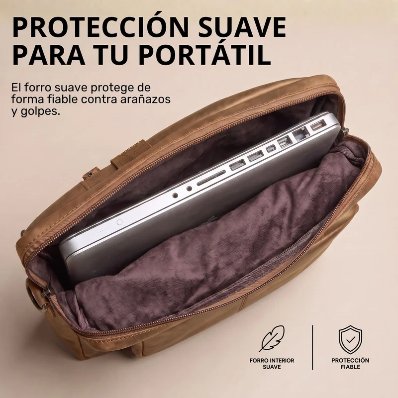 "Torsten" Laptoptasche Herren Leder Sleeve 15,6-17 Zoll