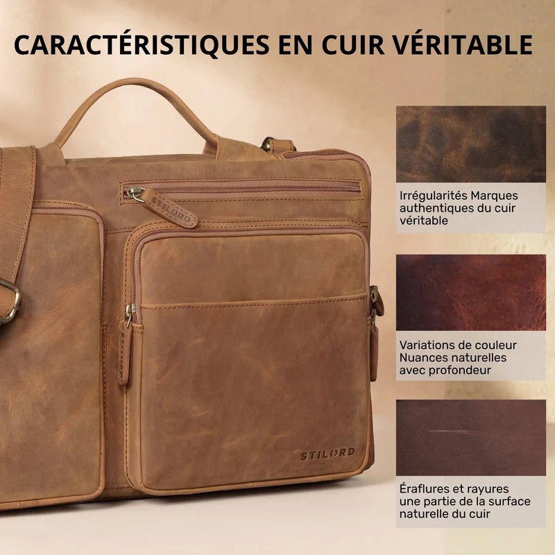 "Torsten" Laptoptasche Herren Leder Sleeve 15,6-17 Zoll