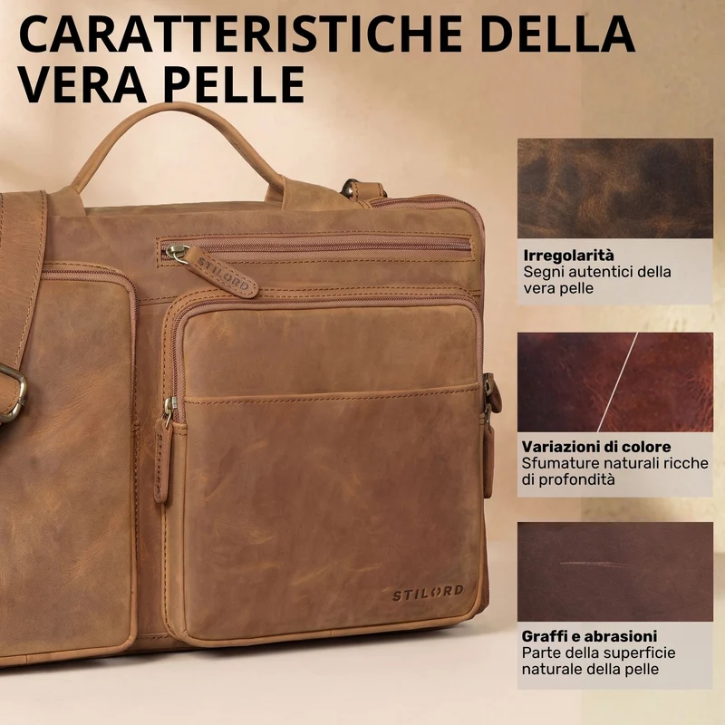 "Torsten" Laptoptasche Herren Leder Sleeve 15,6-17 Zoll