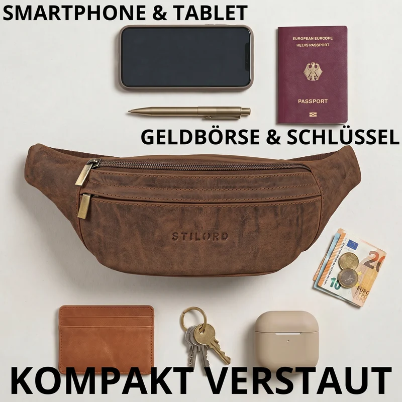 "Esteban" Gürteltasche Leder Herren & Damen