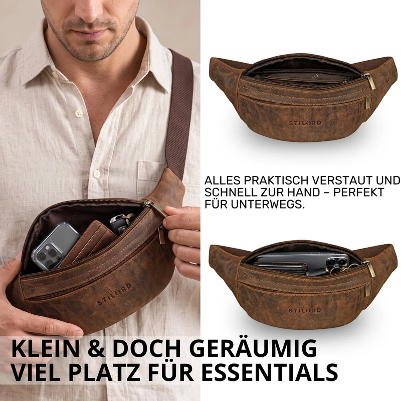 "Esteban" Gürteltasche Leder Herren & Damen