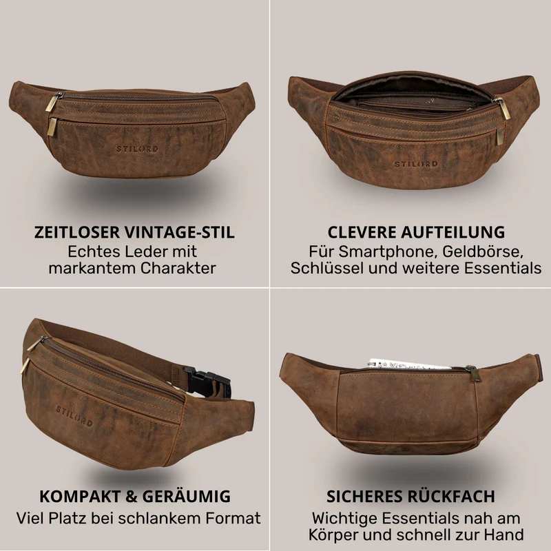 "Esteban" Gürteltasche Leder Herren & Damen