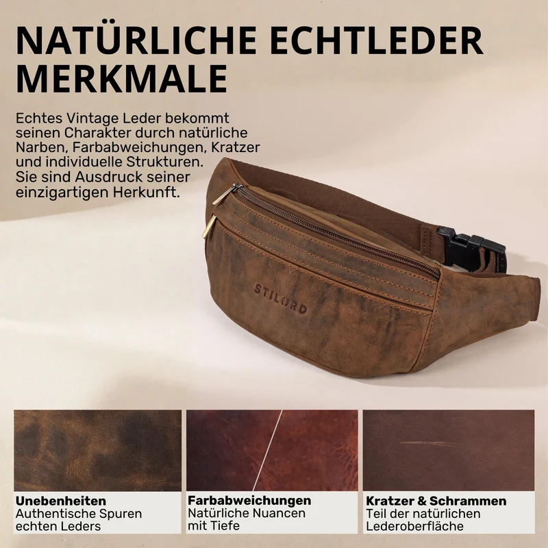 "Esteban" Gürteltasche Leder Herren & Damen