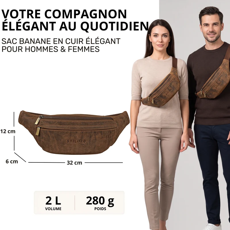"Esteban" Gürteltasche Leder Herren & Damen