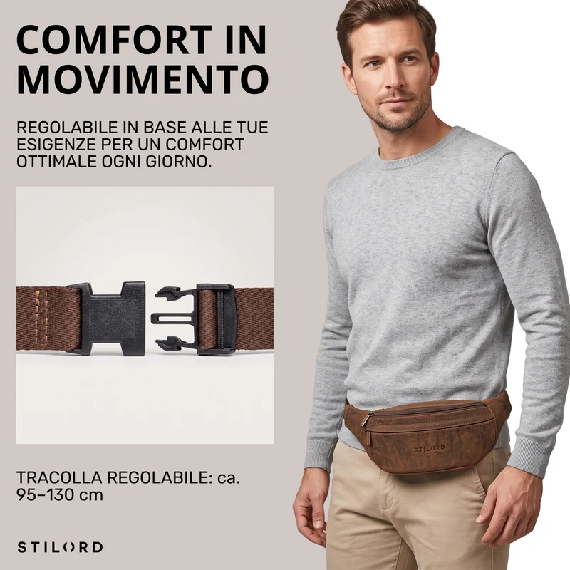 "Esteban" Gürteltasche Leder Herren & Damen