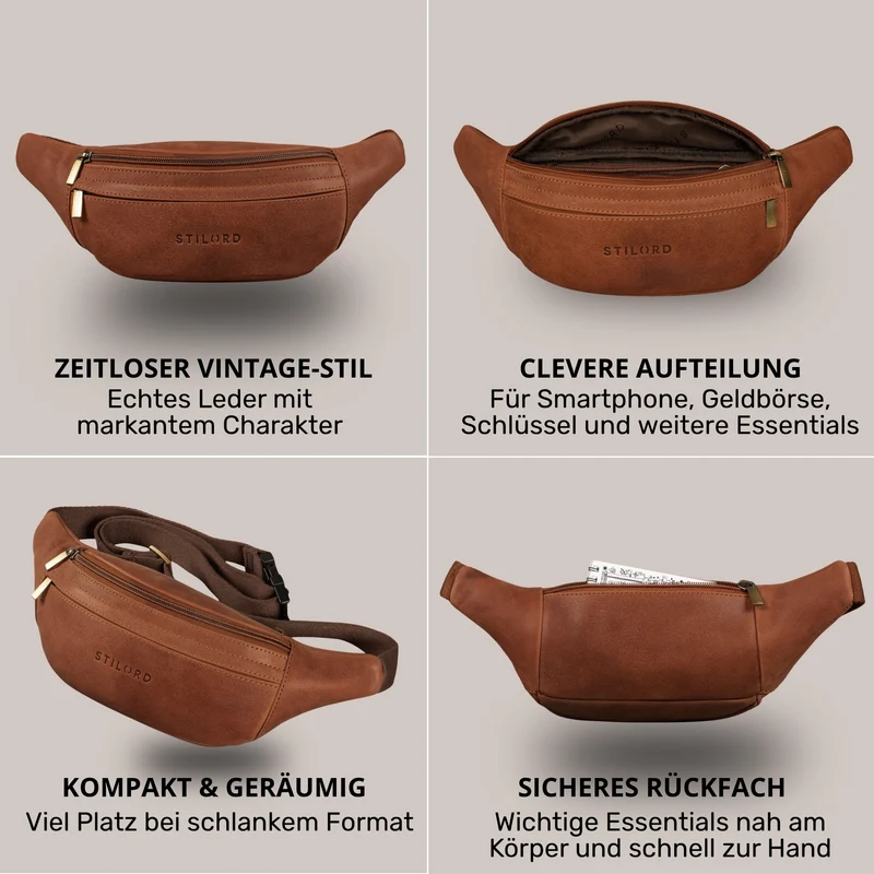 "Esteban" Gürteltasche Leder Herren & Damen