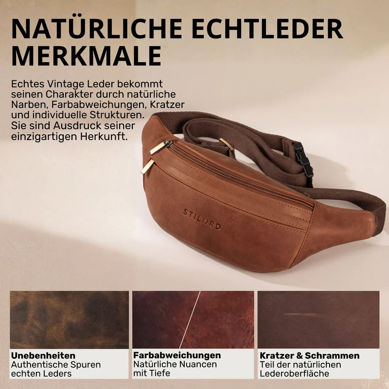 "Esteban" Gürteltasche Leder Herren & Damen