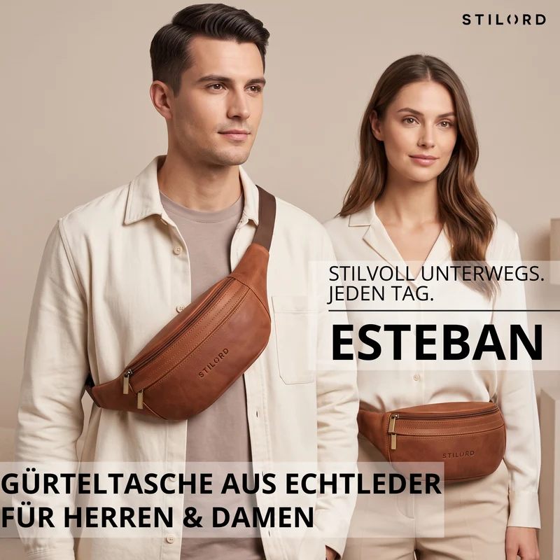 "Esteban" Gürteltasche Leder Herren & Damen