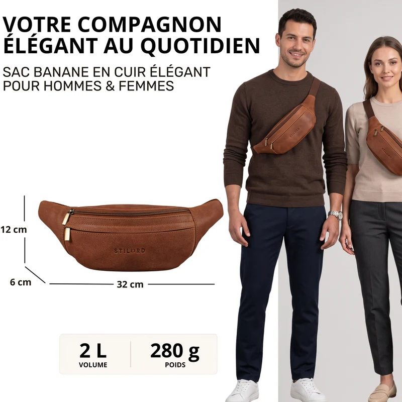"Esteban" Gürteltasche Leder Herren & Damen