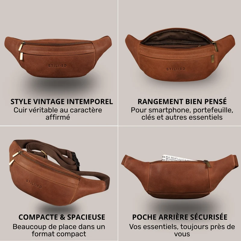 "Esteban" Gürteltasche Leder Herren & Damen