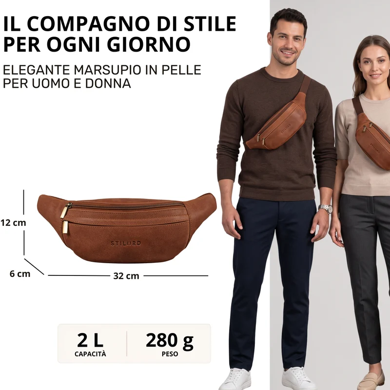 "Esteban" Gürteltasche Leder Herren & Damen