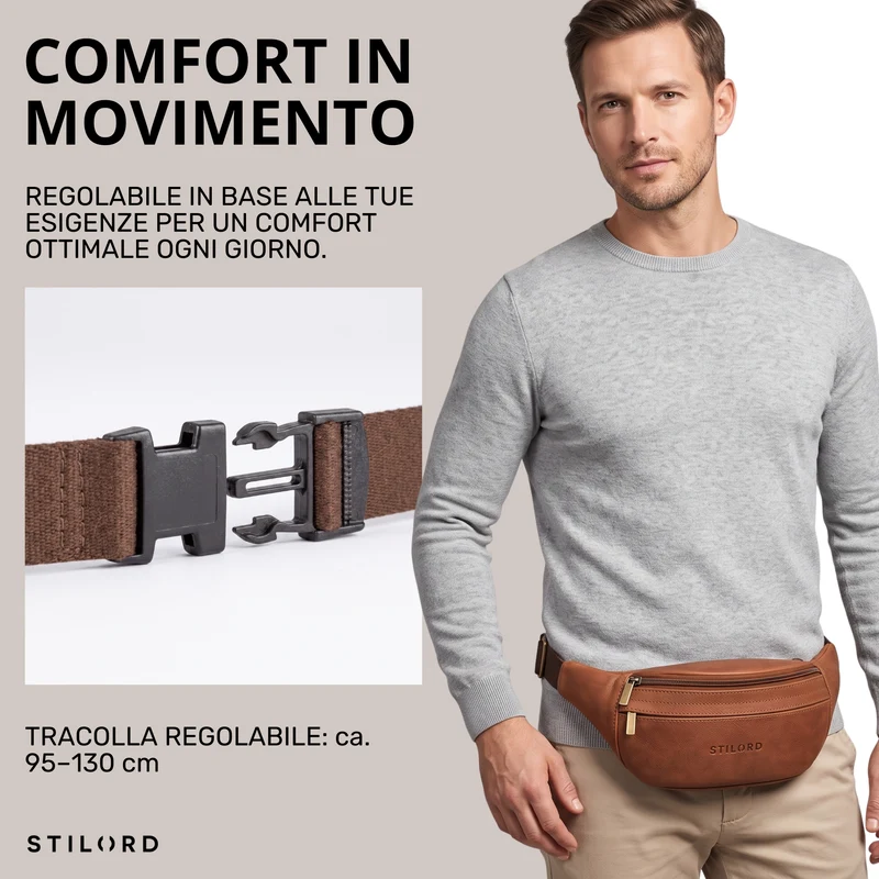 "Esteban" Gürteltasche Leder Herren & Damen