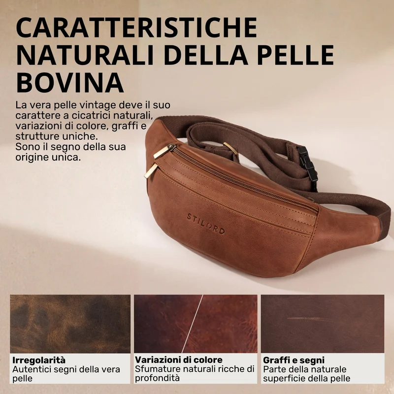 "Esteban" Gürteltasche Leder Herren & Damen