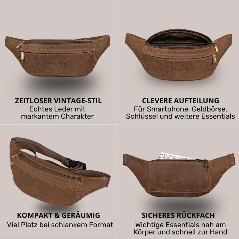 "Esteban" Gürteltasche Leder Herren & Damen
