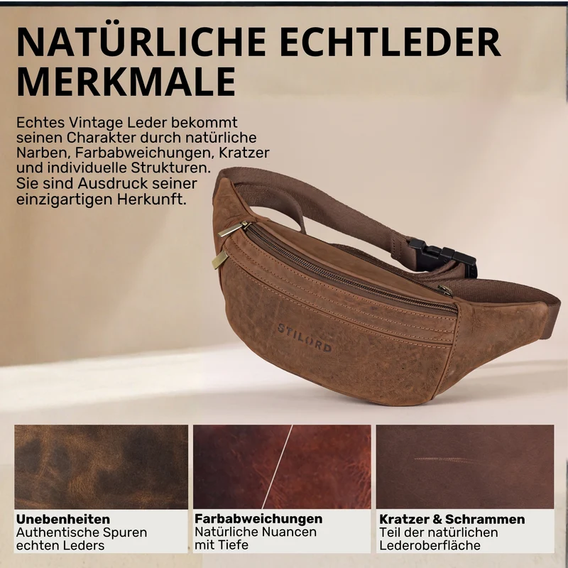 "Esteban" Gürteltasche Leder Herren & Damen