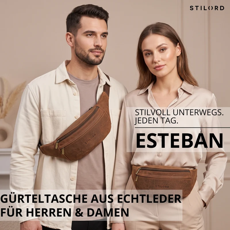 "Esteban" Gürteltasche Leder Herren & Damen