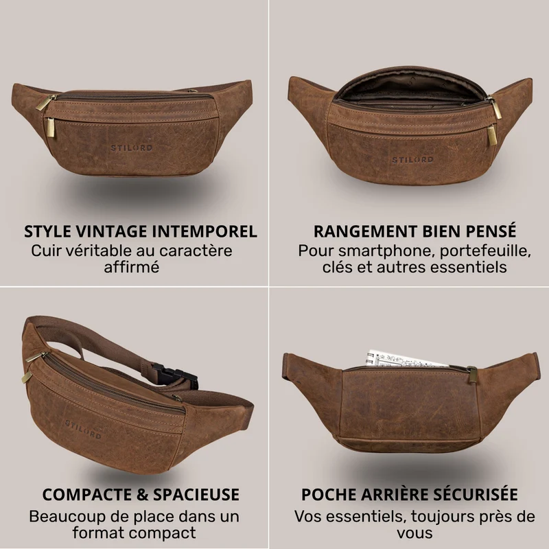 "Esteban" Gürteltasche Leder Herren & Damen