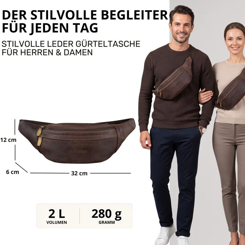 "Esteban" Gürteltasche Leder Herren & Damen