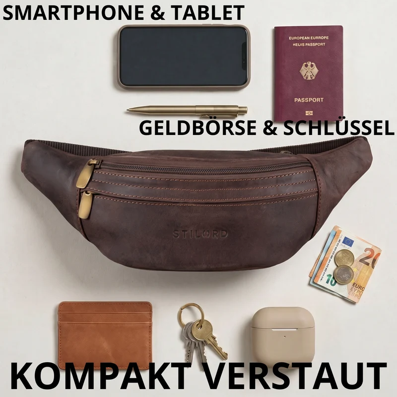 "Esteban" Gürteltasche Leder Herren & Damen