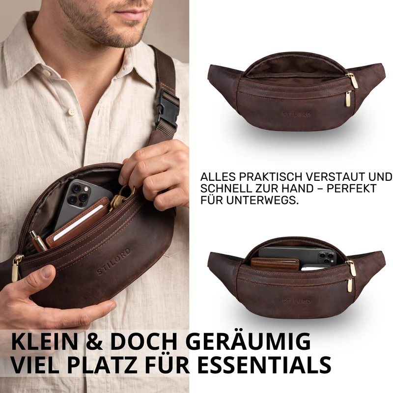 "Esteban" Gürteltasche Leder Herren & Damen
