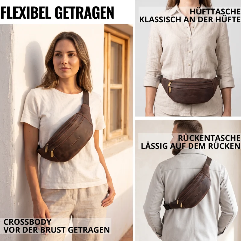 "Esteban" Gürteltasche Leder Herren & Damen