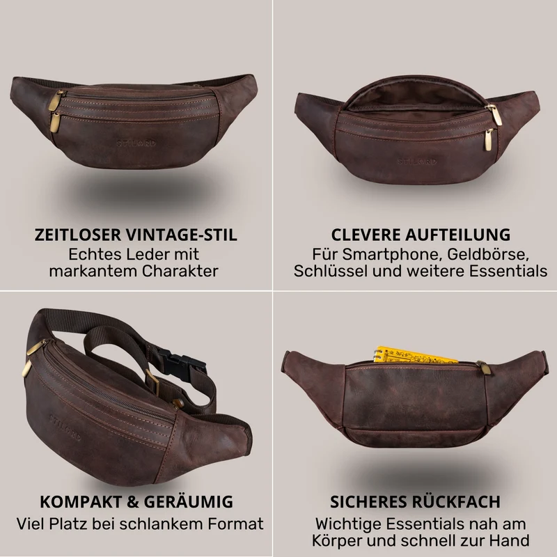 "Esteban" Gürteltasche Leder Herren & Damen