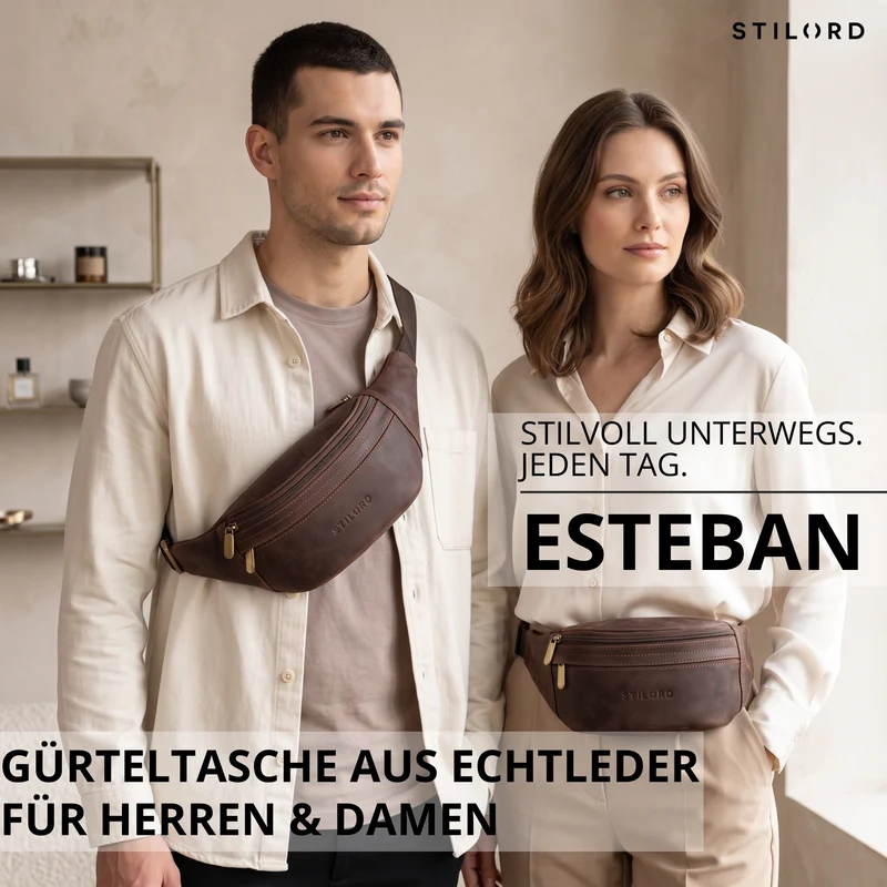 "Esteban" Gürteltasche Leder Herren & Damen
