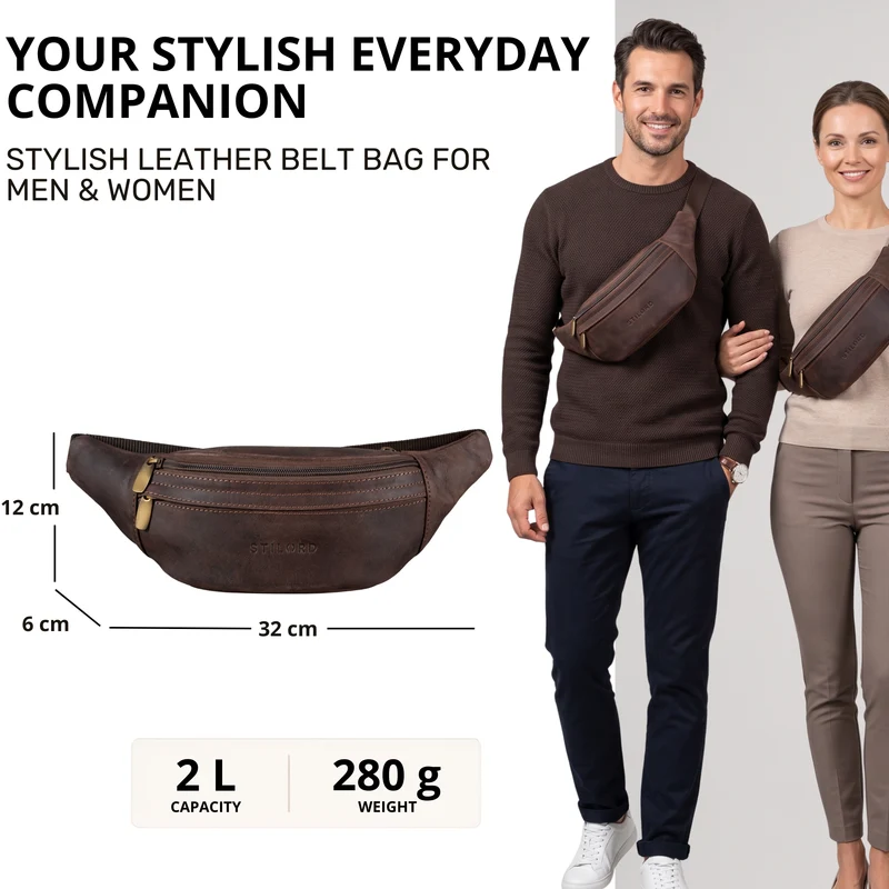 "Esteban" Gürteltasche Leder Herren & Damen