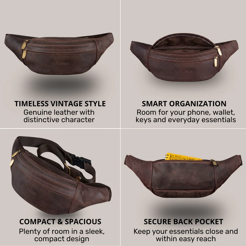 "Esteban" Gürteltasche Leder Herren & Damen