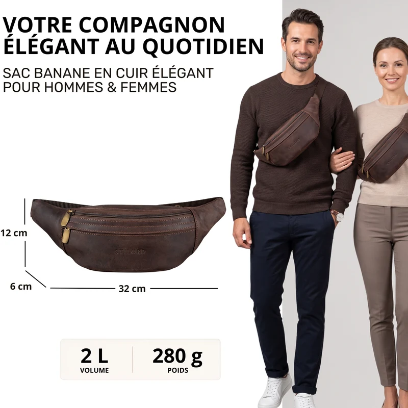 "Esteban" Gürteltasche Leder Herren & Damen