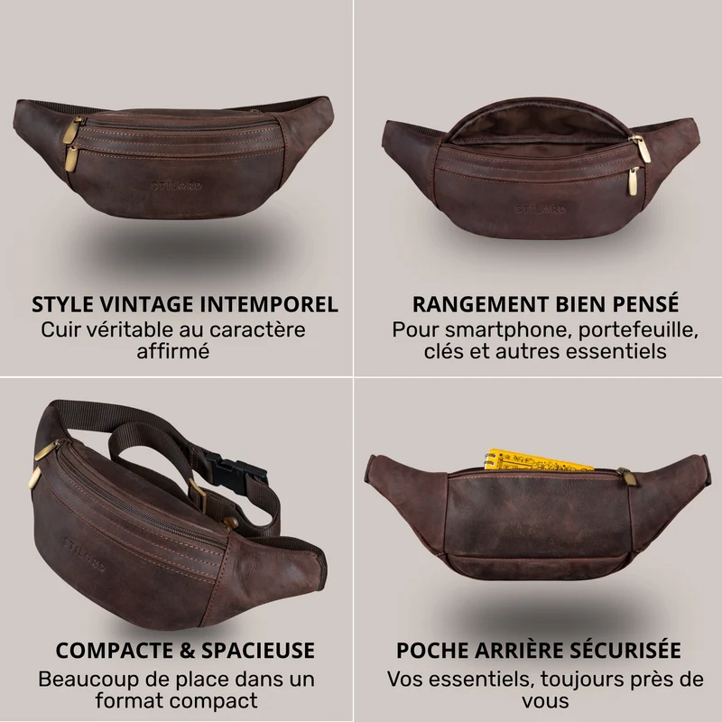 "Esteban" Gürteltasche Leder Herren & Damen
