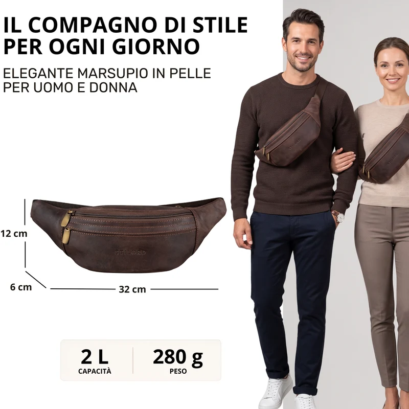 "Esteban" Gürteltasche Leder Herren & Damen
