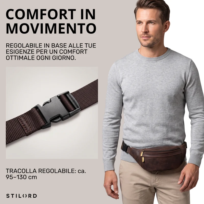 "Esteban" Gürteltasche Leder Herren & Damen