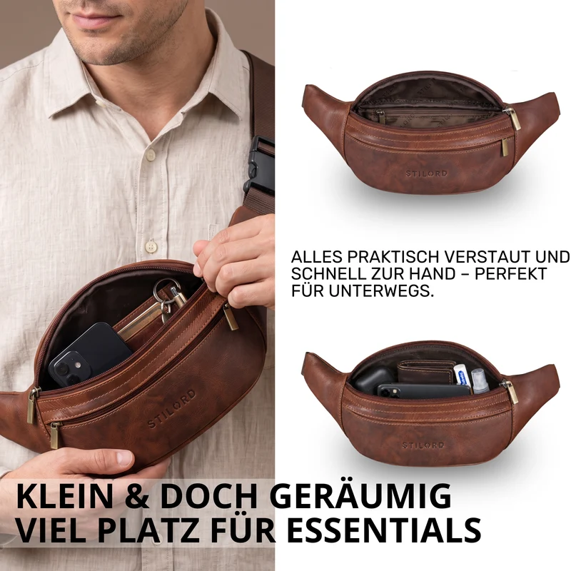"Esteban" Gürteltasche Leder Herren & Damen