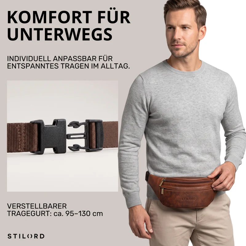 "Esteban" Gürteltasche Leder Herren & Damen