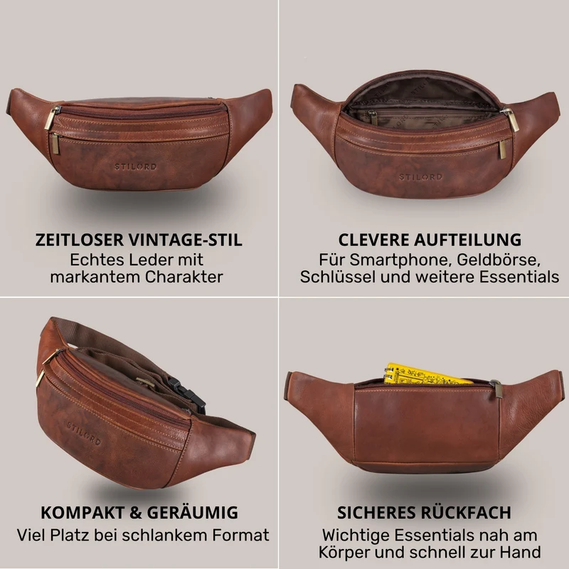 "Esteban" Gürteltasche Leder Herren & Damen