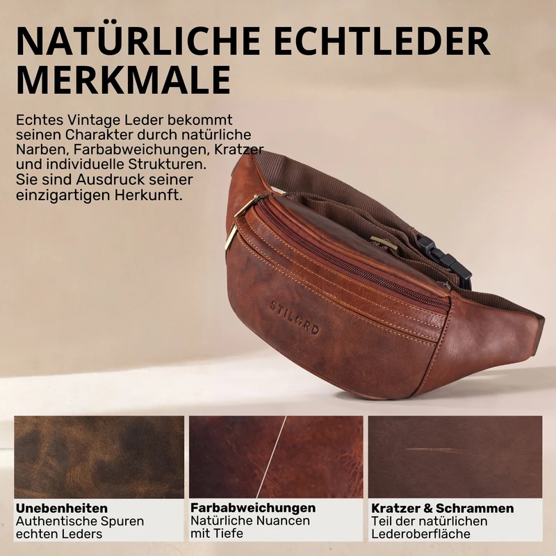 "Esteban" Gürteltasche Leder Herren & Damen